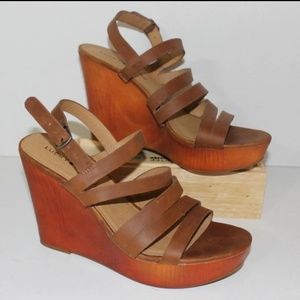 Lucky Brand brown  wedge sandals Size 9M